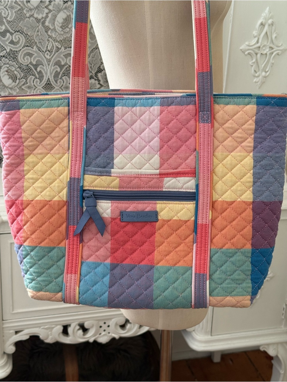 Vera Bradley Retired Tropics Print
Pastel Plaid Quilted Tote Bag - Picture 2 of 10
